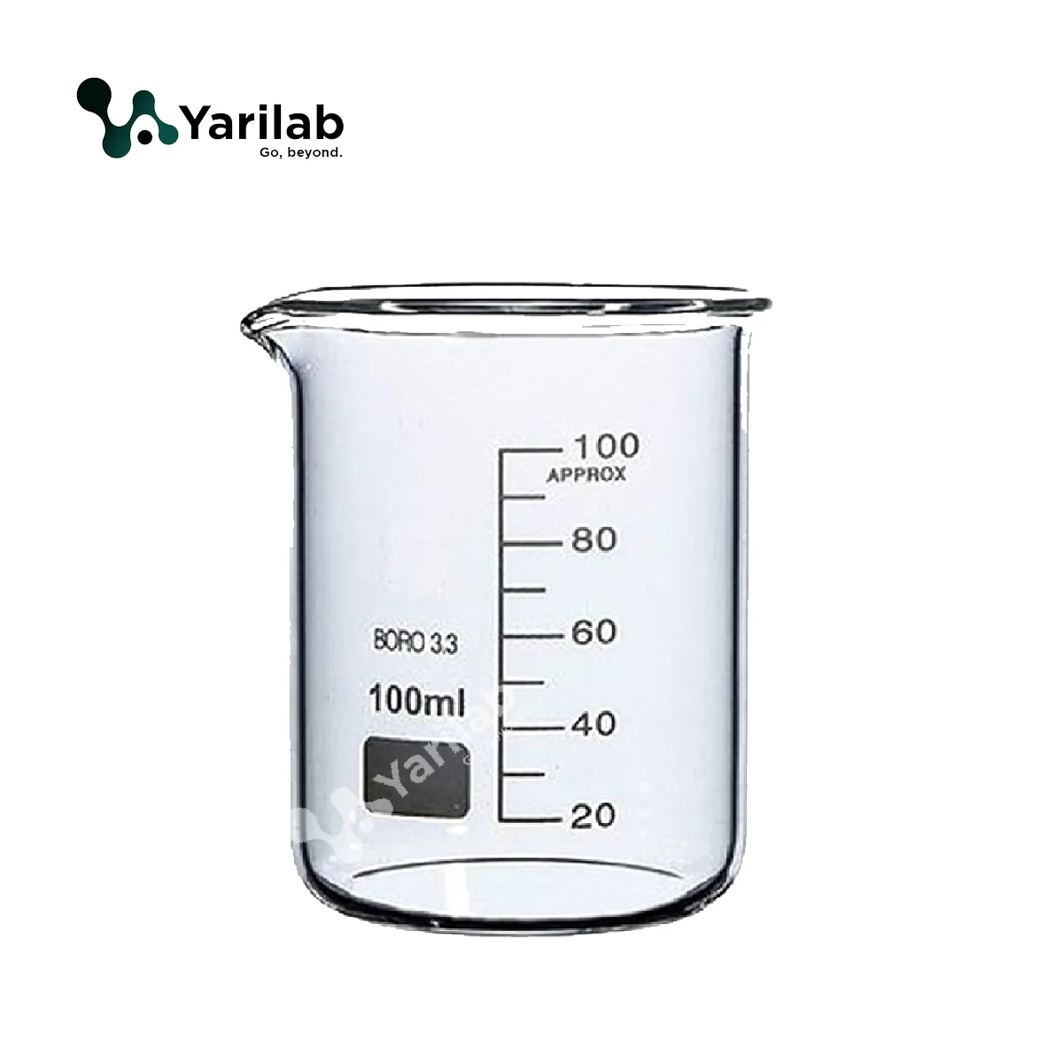Becher forme basse en verre boro. classe A